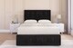 image 1 of Sloomy Cambridge Black Plush Divan Bed Base 2 Drawers Right Side With 26 Inch Strutted Headboard & 12 Inch Matching Footboard | Black | Black | Single | 1
