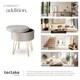 image 7 of Stool Ava - round, padded velvet look, with storage space | Grey | light grey | 37,50 x 37,50 x 44,50 cm | 1