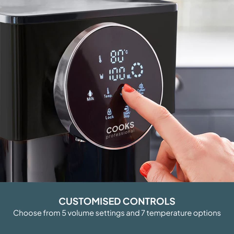 image 1 of Cooks Professional Digital Hot Water Dispenser 2600W with 4L Tank | Black | Black