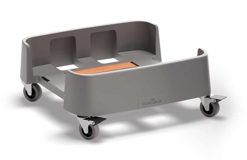 image 1 of Durable 90L Linkable Bin Trolley | Robust Modular Waste Trolley for DURABIN Bins | Grey