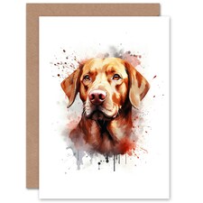 Red Labrador Retriever Lovers Gift Blank Art Card