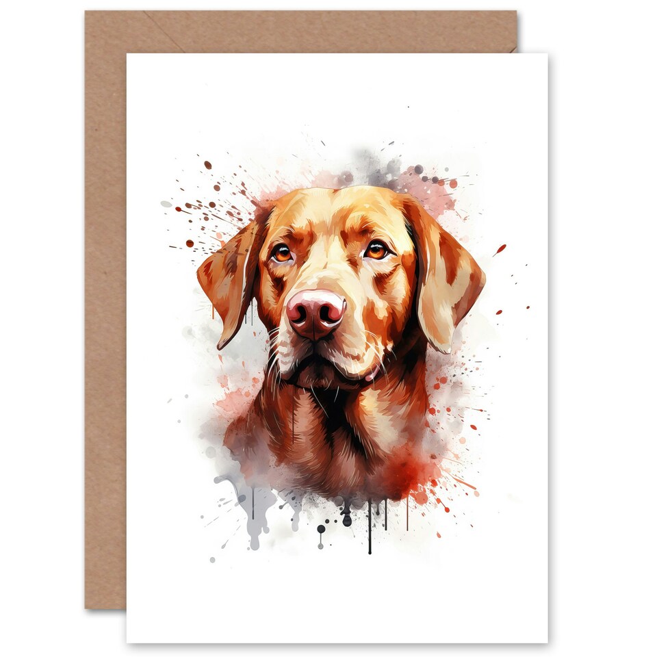 image 1 of Red Labrador Retriever Lovers Gift Blank Art Card
