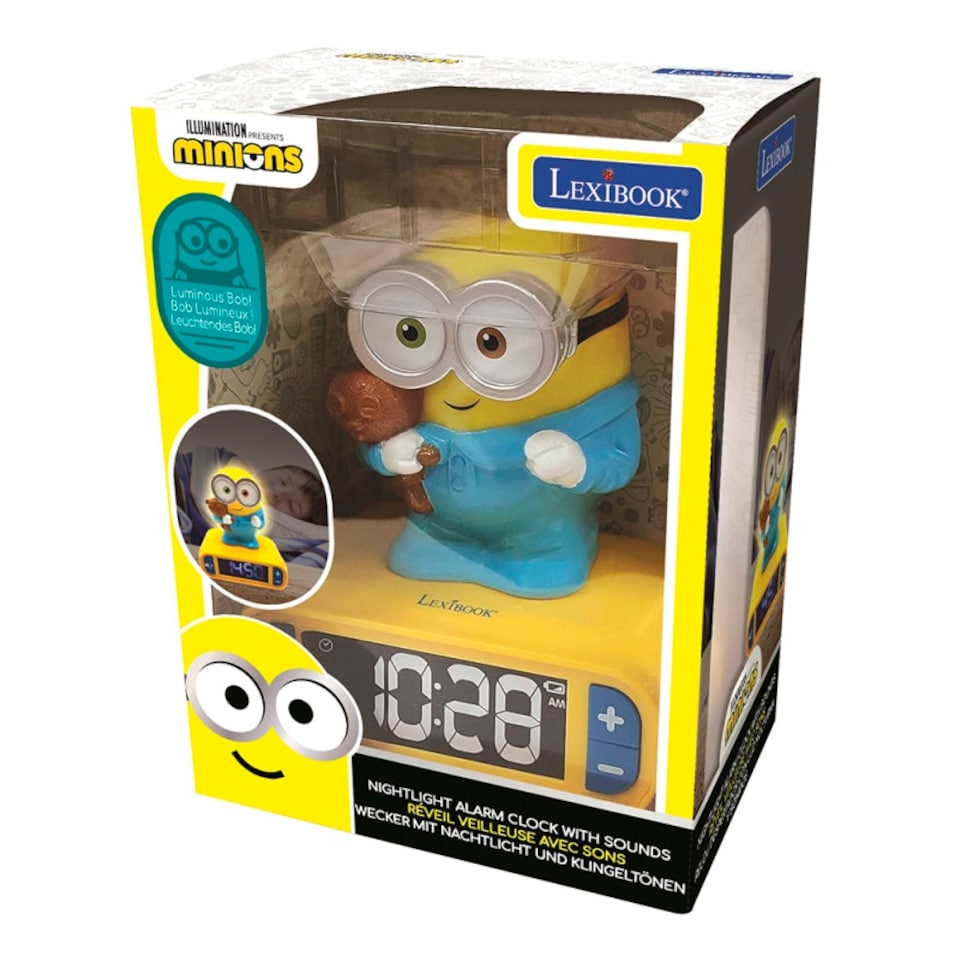 image 1 of Lexibook RL800DES 3D Minions Childrens Clock with Night Light