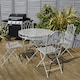image 3 of Charles Bentley Rustic 5 Piece Wrought Iron Outdoor Bistro Set - Grey