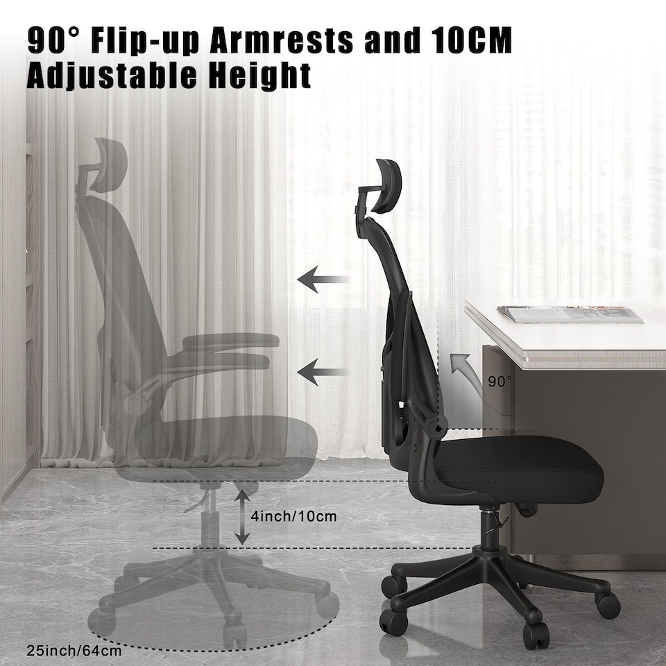 image 1 of Rattantree Ergonomic Office Chair With Headrest & Lumbar Support
