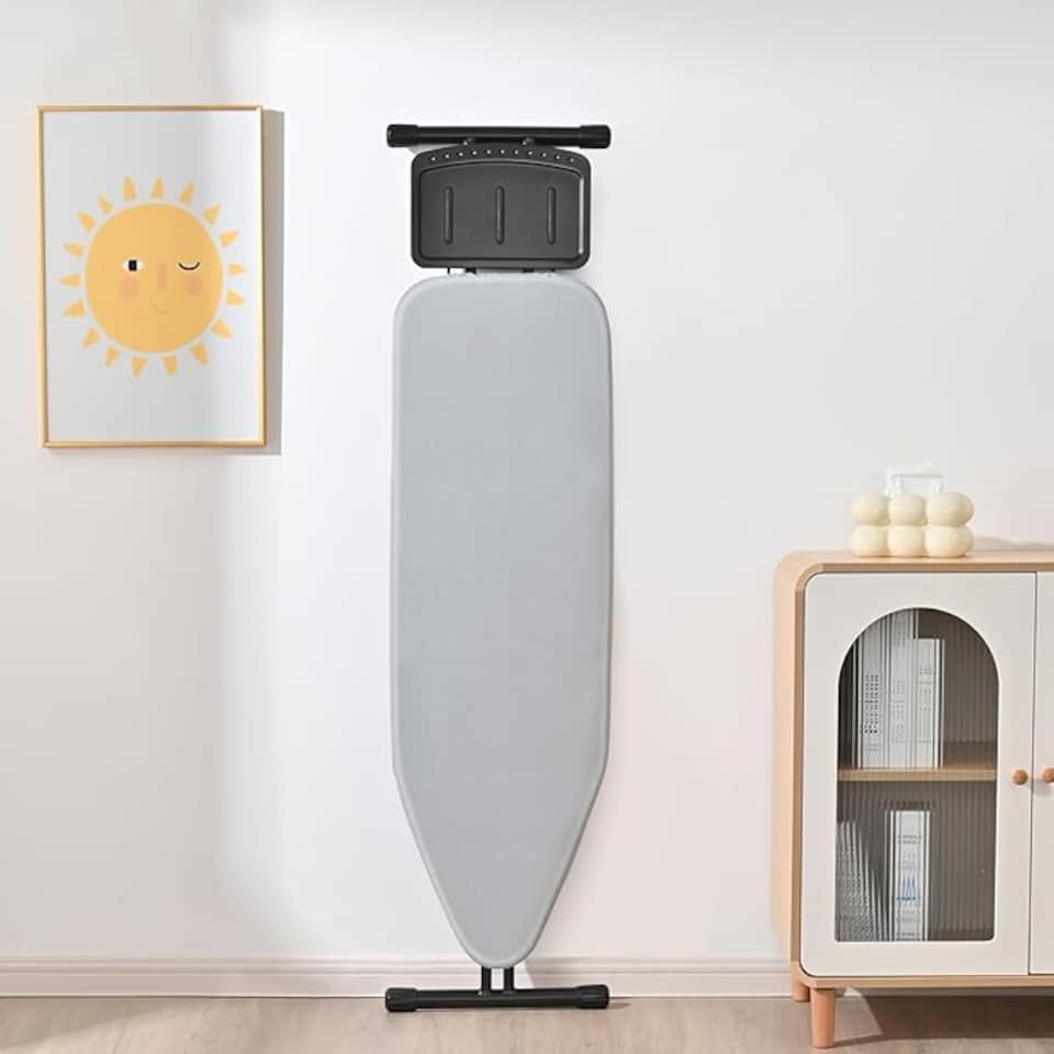 image 1 of Ironing Board with Iron Rest, Iron Board with Extra Thick Cover, Adjustable Compact and Space Saver Foldable Ironing Board