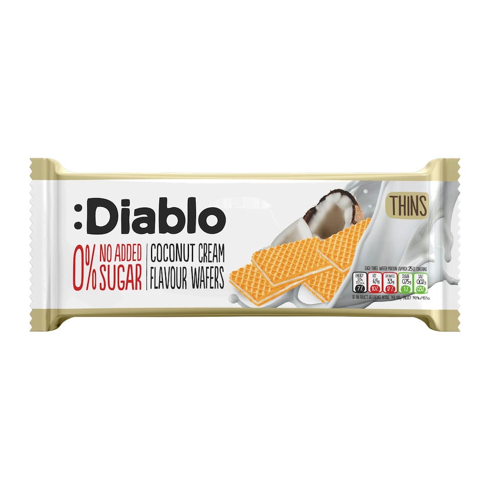 image 1 of Diablo No Added Sugar Coconut Cream Wafer Thins 150g