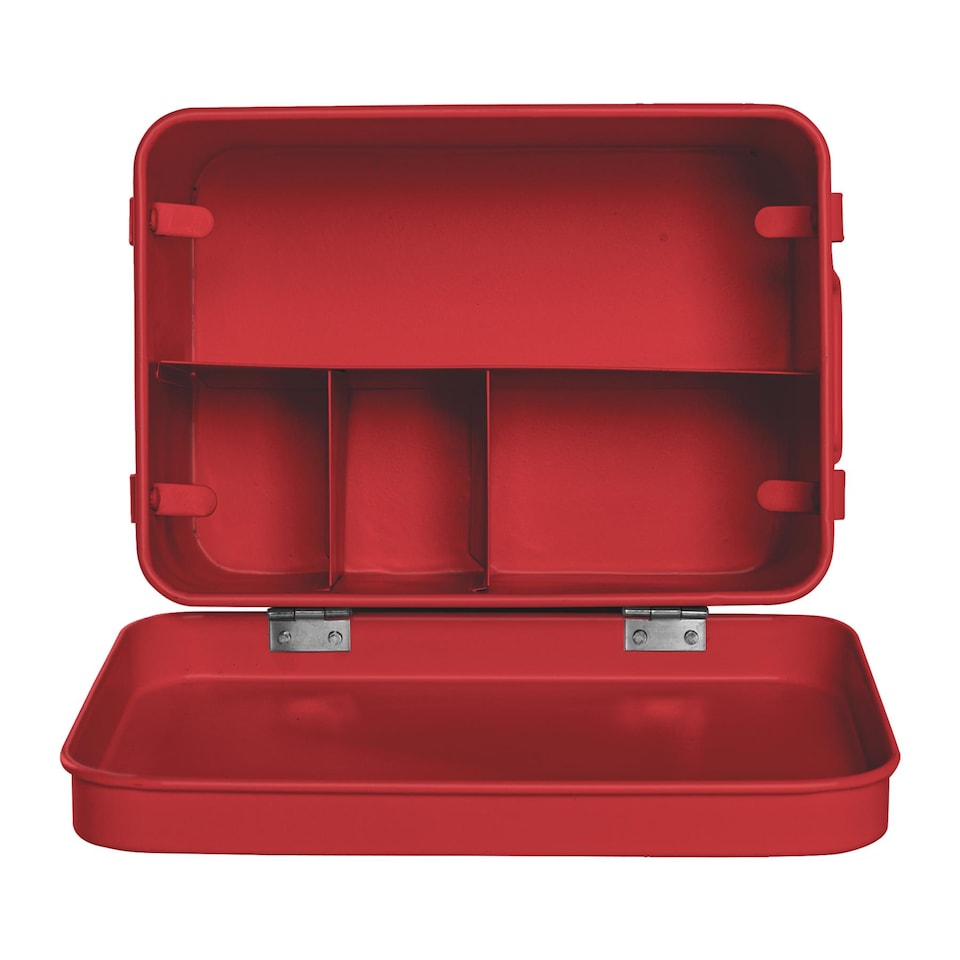 image 1 of Harbour Housewares Vintage Metal First Aid Box - 23cm - Red | Red | Red | 1
