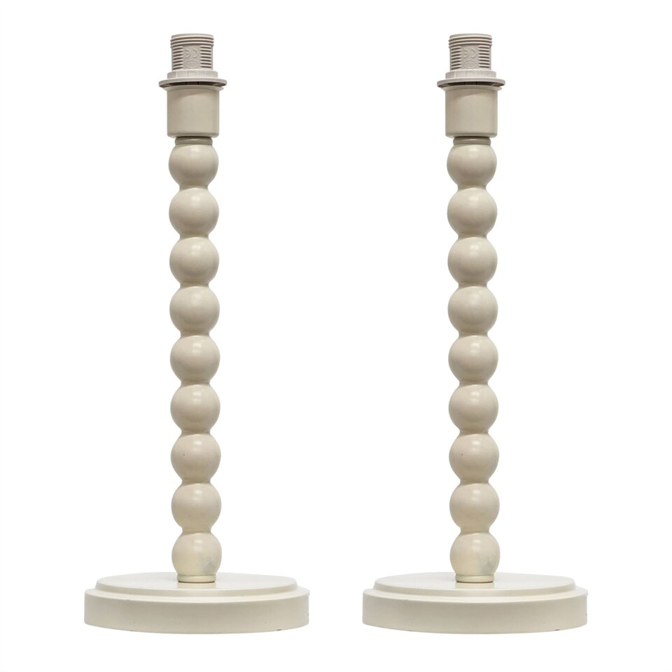 image 1 of Set of 2 Bobbin - Ivory Table Lamp Base