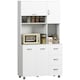 image 1 of HOMCOM Freestanding Kitchen Cupboard Storage Unit  Drawers Handles Shelf