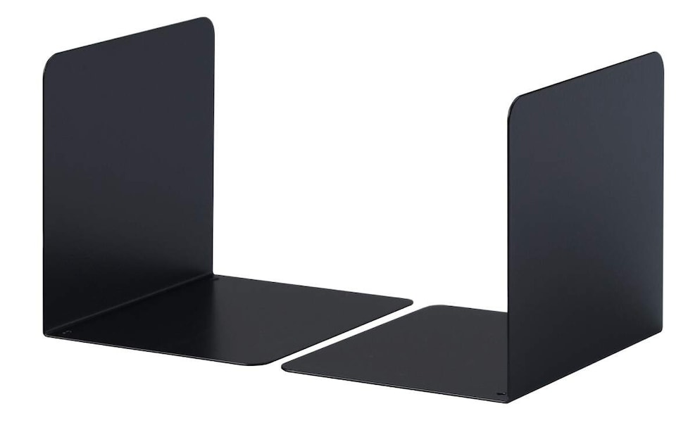 image 1 of Durable Premium Heavy Duty Small Metal Shelf Bookends | 2 Pack | Black | Black