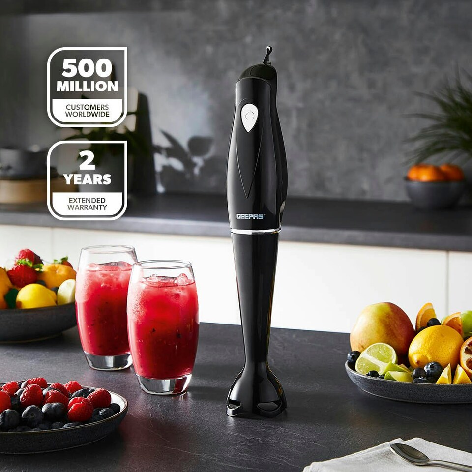 image 1 of GEEPAS 500W Electric Jug Blender and 180W Black Hand Blender Combo set, Black Black