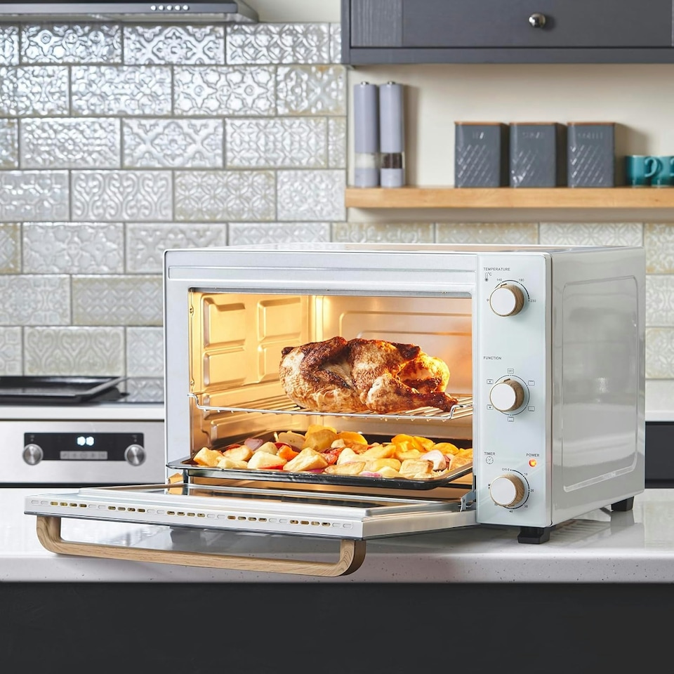image 1 of Cooks Professional Mini Oven | 48 Litre | 3 Cooking Functions | Powerful 1800W | White Nordic