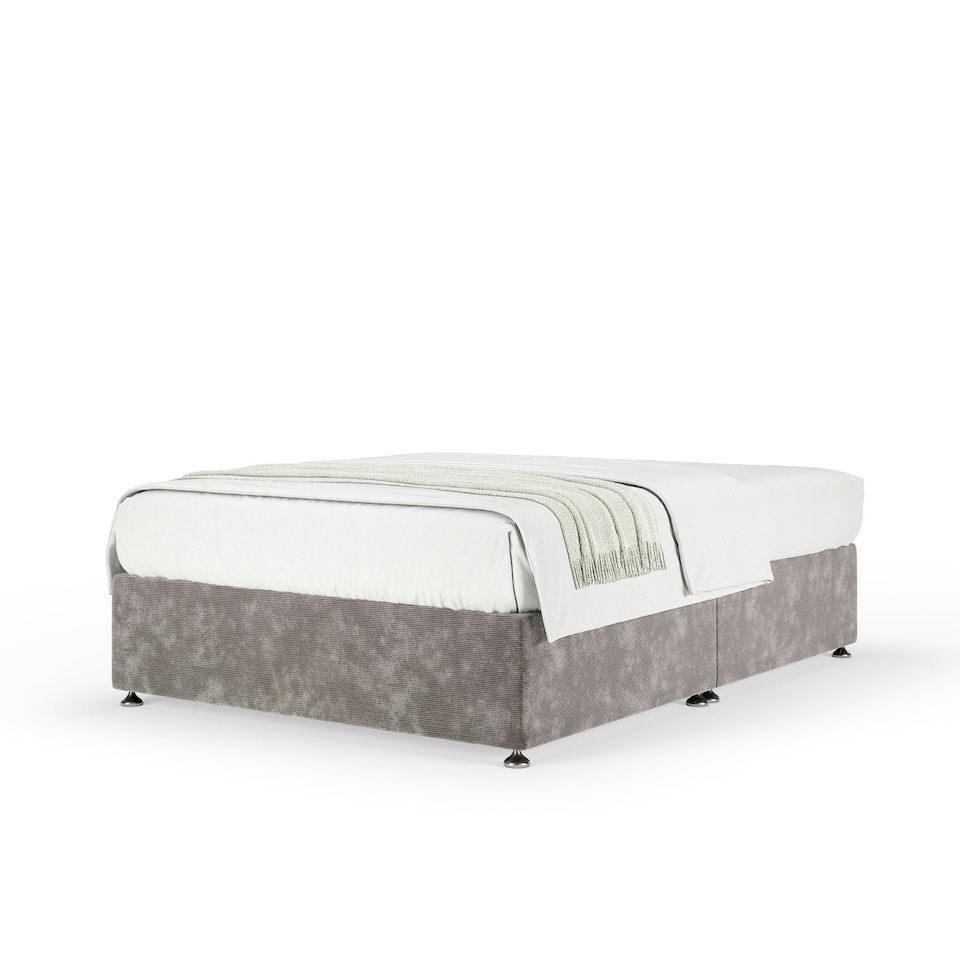 image 1 of Memory Maestro Memory Foam Silver Chenille Divan Set Small Single
