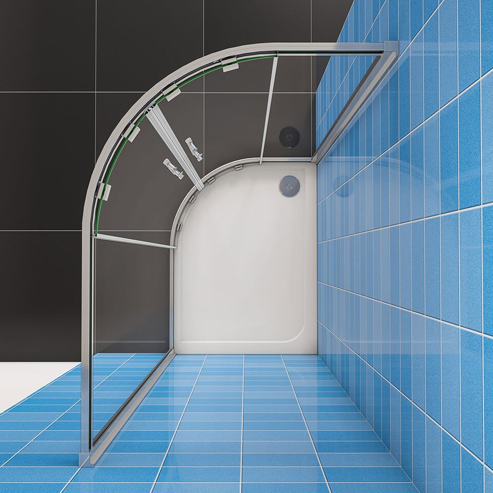 image 1 of Aica Bathrooms 1000x900x1850mm Quadrant Shower Enclosure Walk In Corner Cubicle Glass Screen Door | Chrome