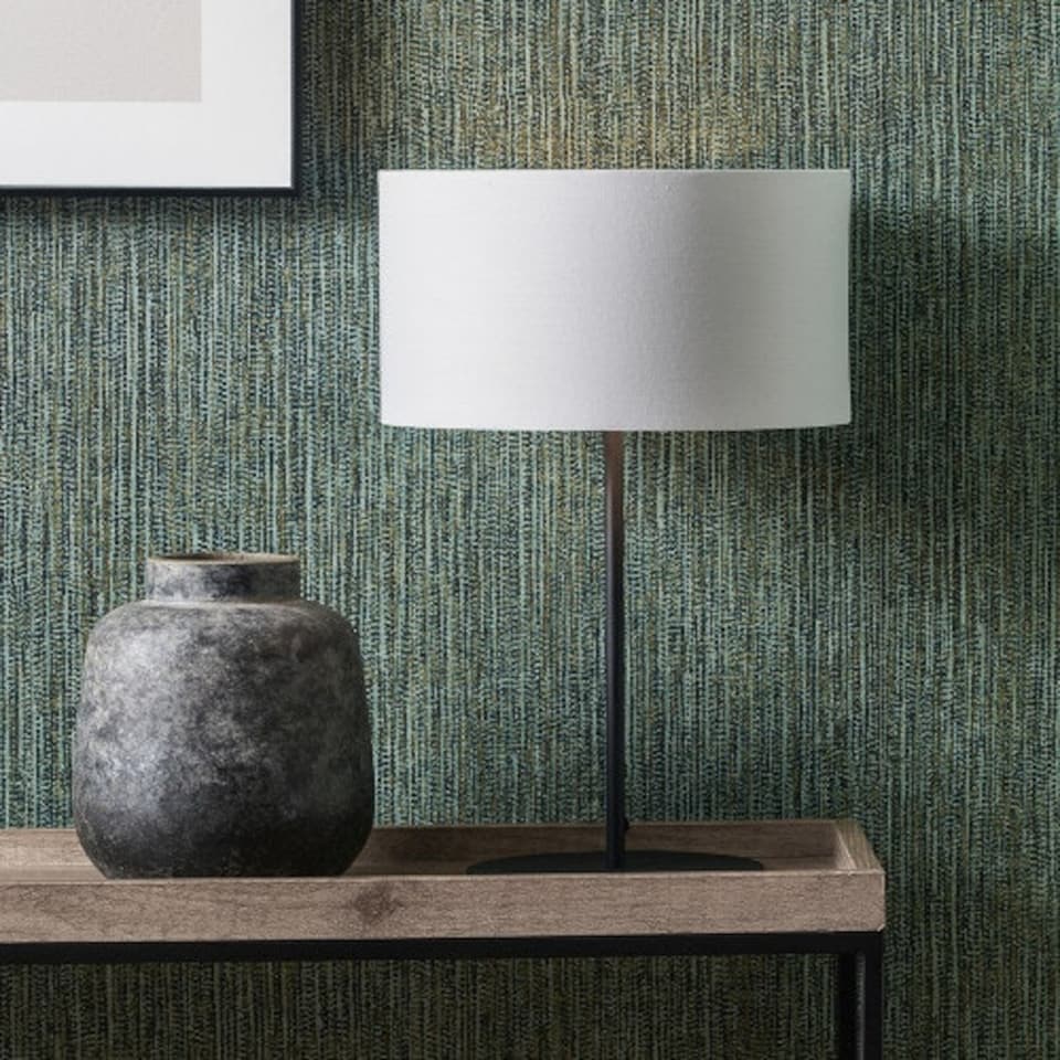 image 1 of Elegant Matt Black and Ivory Table Lamp