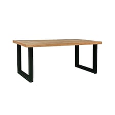 Induse Dining Table - Mango Wood/Iron - L90 x W180 x H76 cm - Mango PP Saw Finish | Brown
