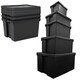 image 1 of 2 x 45L Extra Large Super Strong Black Impact Resistant Heavy Duty Plastic Storage Containers With Lid Black