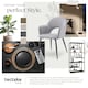 image 8 of Dining Chair Sasha- padded armchair in velvet look, continuous backrest - Set of 4 Grey | Light Grey