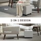 image 8 of HOMCOM Square Footstool Small Ottoman w/ Wood Legs for Bedroom Light Grey Grey