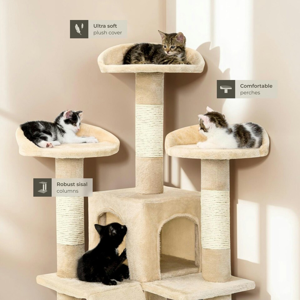 image 1 of Cat Tree Mogli - 170 cm, sisal cat scratching post - Beige
