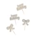 image 1 of Gold & Black Happy Birthday Bow Food Cake Picks - Pack of 12