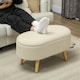 image 7 of HOMCOM Ottoman Storage Bench for Hallway, Living Room, Cream White