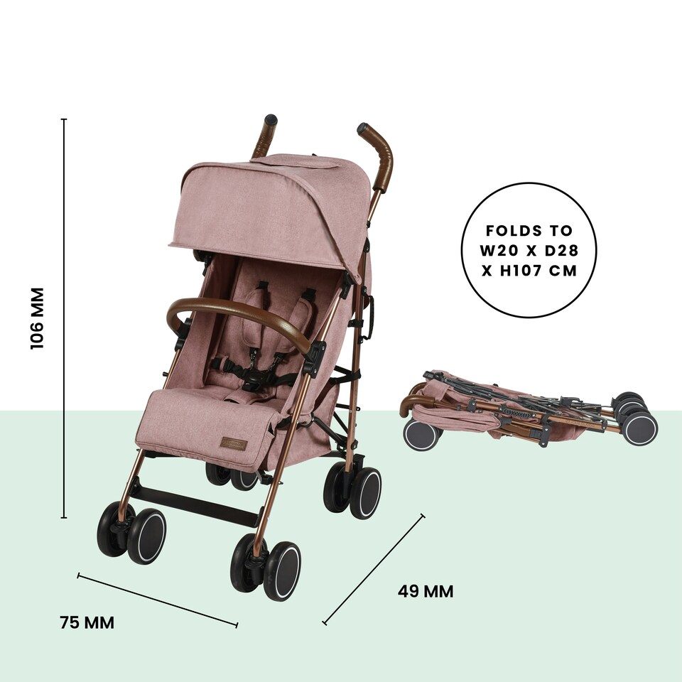 image 1 of Discovery Max Pushchair - 6 Months to 22kg (Approx. 4 Years*), Lightweight & Compact, UPF 50+ Hood, Luxury Footmuff, Cup Holder & Rain Cover (Dusky Pink)