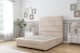 image 1 of Sloomy Monaco Sand Naples Divan Bed Base No Drawers With 26 Inch Strutted Headboard & 12 Inch Matching Footboard | Cream | Sand | Super King | 1