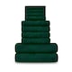 image 1 of VELVETIO 10 Piece Towel Bale Set Toronto Stripe Pattern - 100% Cotton, 450 GSM Green | Dark Green