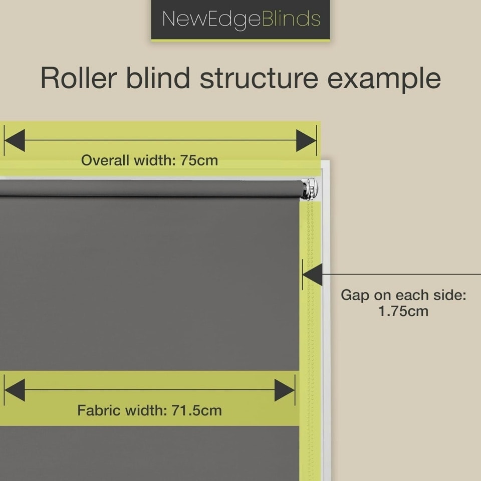 image 1 of 90cm Black Square Eyelet Edge Roller Blind