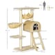 image 4 of PawHut Cat Tree Scratching Post Kitten Activity Centre with Hammock, Beige