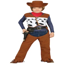 Fancy Dress Child Cowprint Waistcoat & Chaps - 3-4 Years