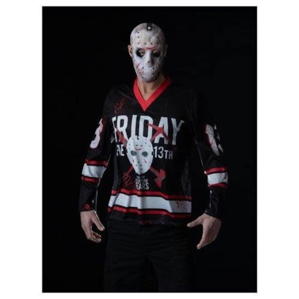 image 1 of Friday the 13th Hockey Top Fancy Dress Costume Adult Mens Extra Large | Multi | XL