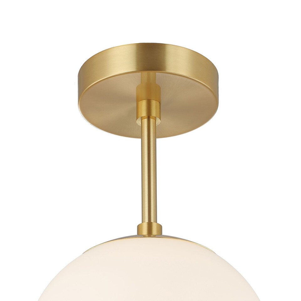 image 1 of Traditional Glass Globe IP44 Bathroom Ceiling Light Fixture in Brushed Gold | Gold | Gold | 1
