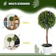 image 5 of HOMCOM Set of 2 Potted Artificial Plants Ball Tree with Lavender Flowers, 60cm