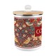 image 6 of Strawberry Thief Compost Caddy - Metal 2L Red Decorative Kitchen Food Waste Bin