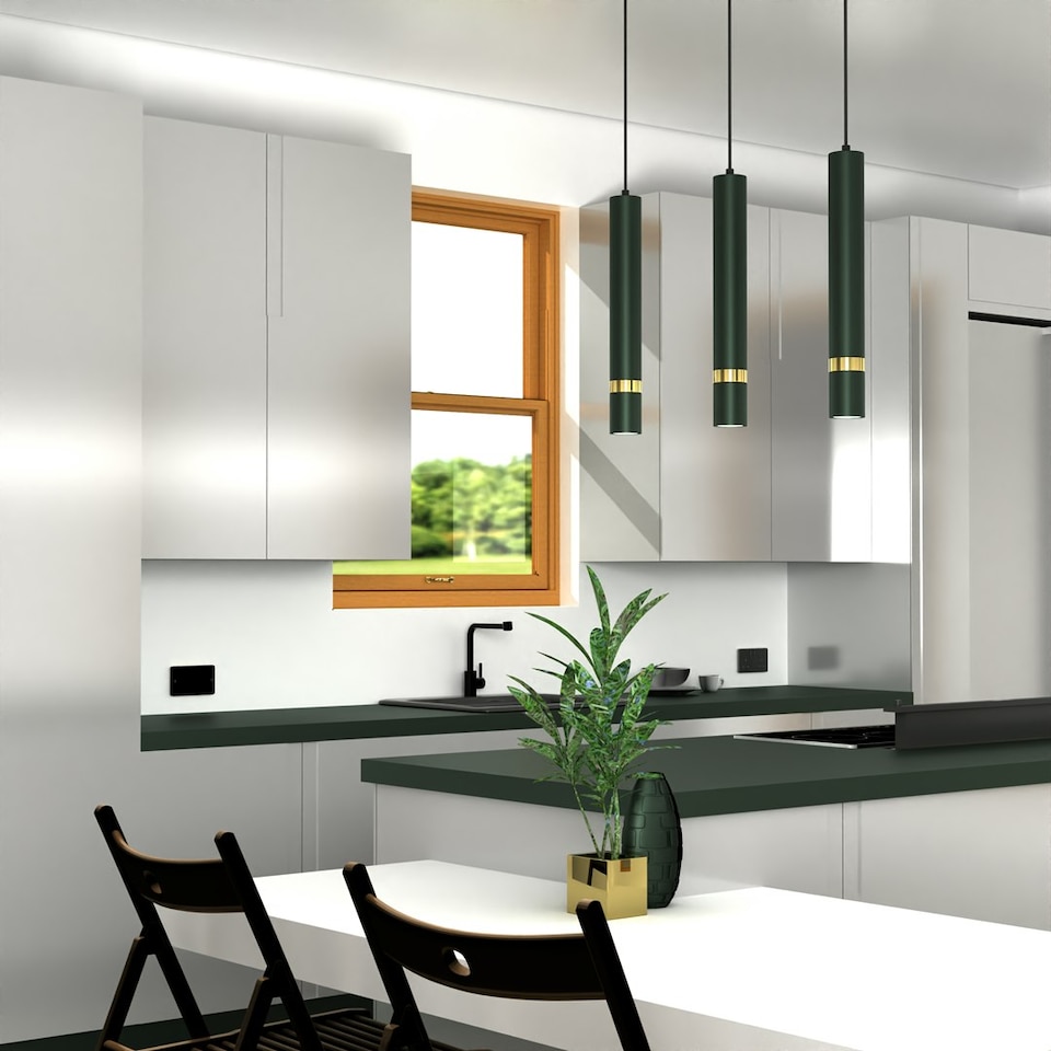 image 1 of Milagro Pendant Lamp Joker Green 3xGU10