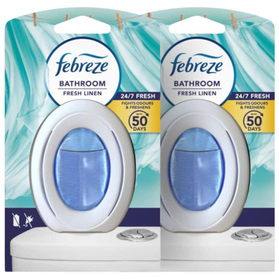 Febreze | Fresh Linen Bathroom Air Freshener 7.5ml | 7.5ml x 2 Pack