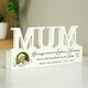 image 2 of Personalised Botanical Memorial Photo Upload Wooden Mum Ornament