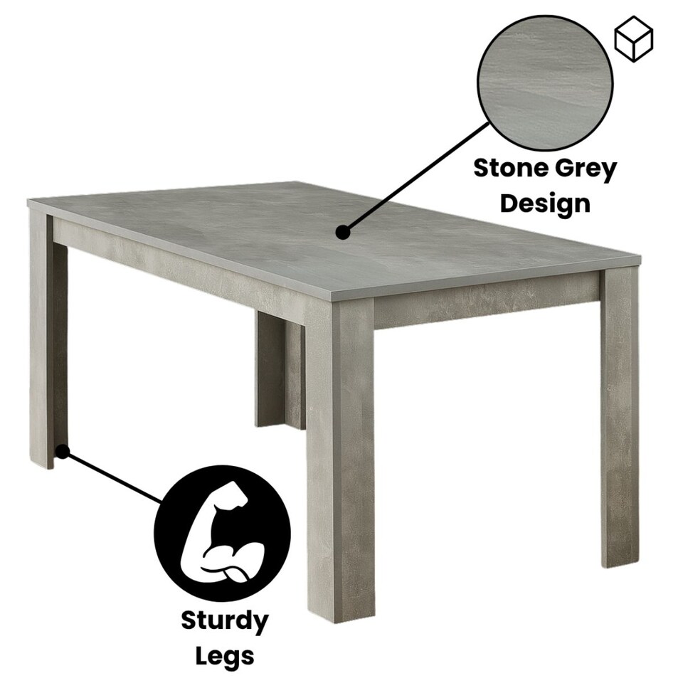 image 1 of Grey Wooden Dining Table Set with 4 Grey Chairs and 1 Bench - Dining Furniture