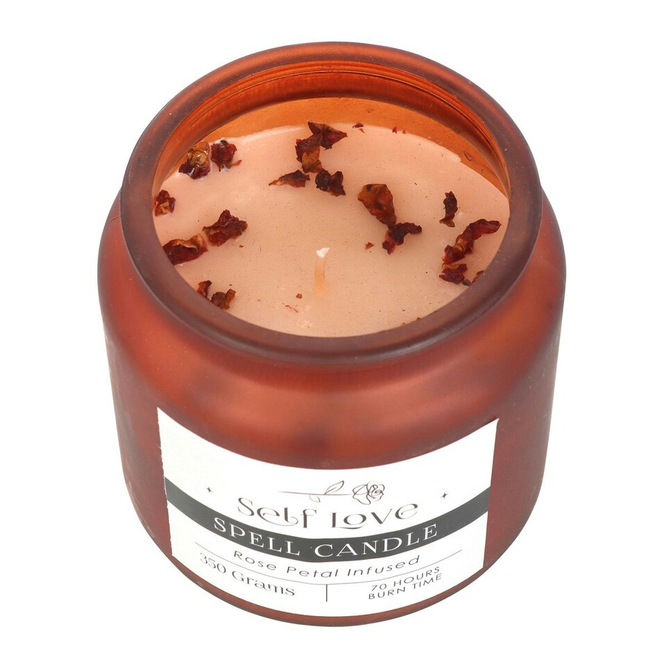 image 1 of Rose Petal Infused Spell Jar Candle - Self Love