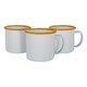 image 1 of Argon Tableware White Enamel Espresso Cups - 130ml - Yellow - Pack of 6 Yellow