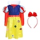 image 1 of Snow Princess Costume Blue and Yellow Dress, Red Cape, Red Bow Yellow | M