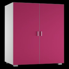 White Kids 2-Door Wardrobe | Pink | 1