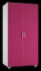 image 1 of White Kids 2-Door Wardrobe | Pink | 1
