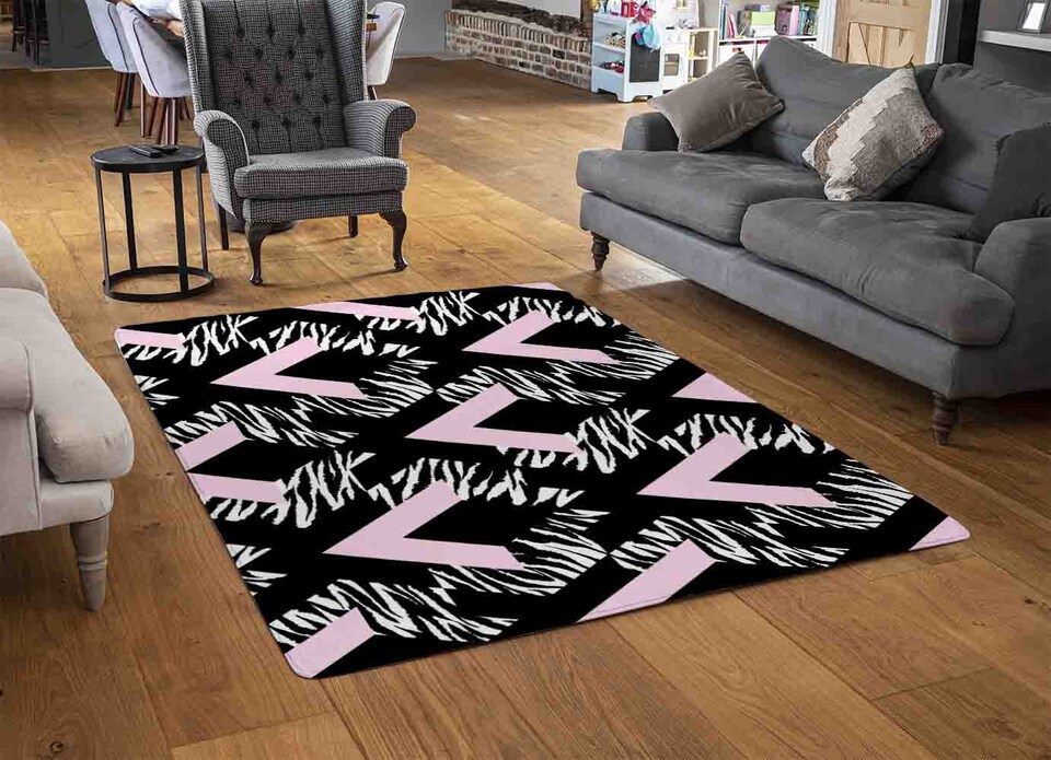 image 1 of Geometric Animal Print Rug | Multi