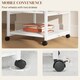 image 4 of HOMCOM 3-Tier Printer Stand with Storage Shelf, Mobile Printer Table on Wheels, 50 x 50 x 52.5cm Rolling Printer Cart for Home Office, White