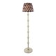image 1 of Carnaby Satin Almond White Paint Floor Lamp with Pearl Grey Fabric Zigzag Shade 35cm B22
