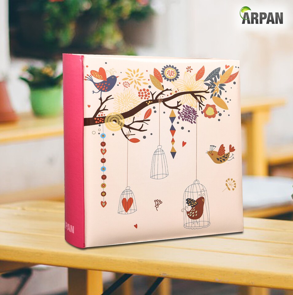 image 1 of ARPAN Large Slip In Memo Photo Album for 200 Photos 6x4" (10x15cm) – Picture Album with Memo Writing Space, Index Pages & CD/DVD Pocket – Memory Book for Family, Wedding & Travel Photos